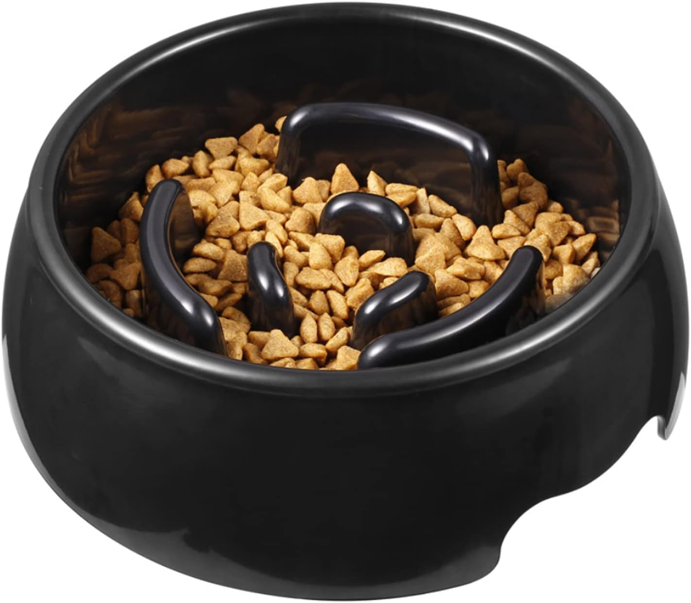 TOPIND Slow Feeder Dog Bowls, ABS Durable Anti-Choking Dog Food Bowl with Maze Design, Prevent Bloat & Gulping for Large Breed Dogs, Puppy Training and Multi-Pet Feeding (Black Square, L)