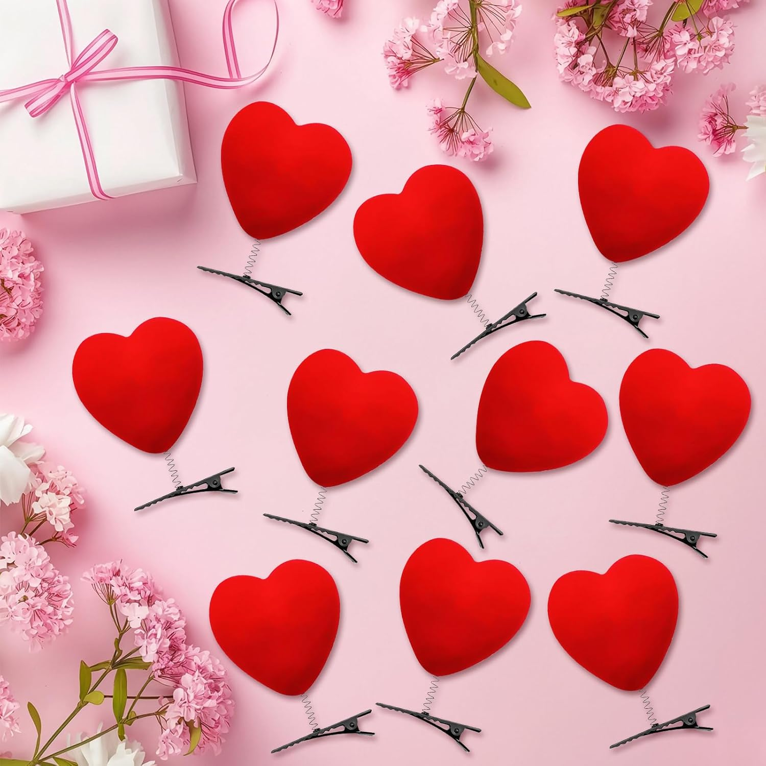 Heart Hair Clips Women'S Red Plush Heart-Shaped Hair Clip Heart Shape Decorative Hair Clip Love Hair Clips Hair Accessories for Valentine'S Day Wedding Birthday Party (6) image number 5