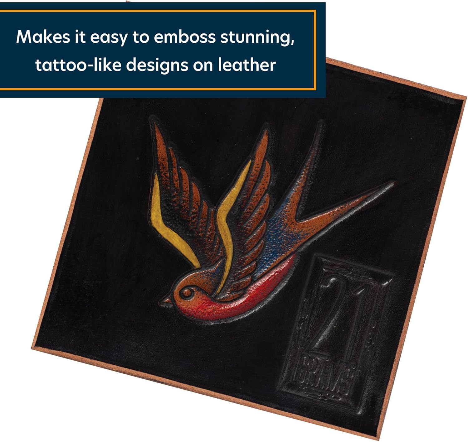 Weaver Leather Supply Tattooling&trade; Leather Embosser, Wireless Low Vibration Stamping Tool, Leathercraft Tool for Creating Tattoo-Like Designs