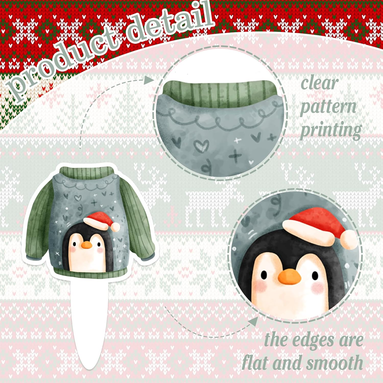 24Pcs Ugly Sweater Cupcake Toppers Set Winter Christmas Holiday Party Ugly Sweater Decorations for Boys and Girls Birthday Party, Baby Shower Party Hohoho Decorations, Birthday Gifts for Kids.Liangss image number 6