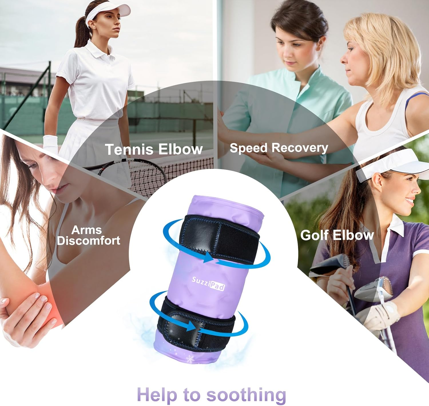 Elbow Ice Pack for Reduce Discomfort, Freeze Sleeve, Cooling Warps for Forearm, Gel Packs with Compress Therapy, Cold Warp for Soothing Fatigue image number 2