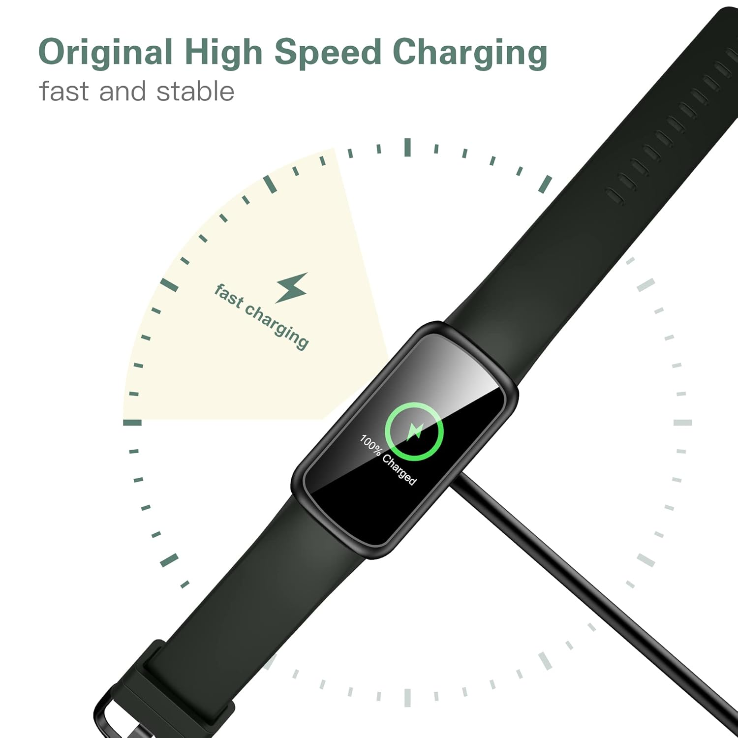 Charger Cable Replacement for Fitbit Inspire 3 (2 Pack/3.3Ft) image number 2