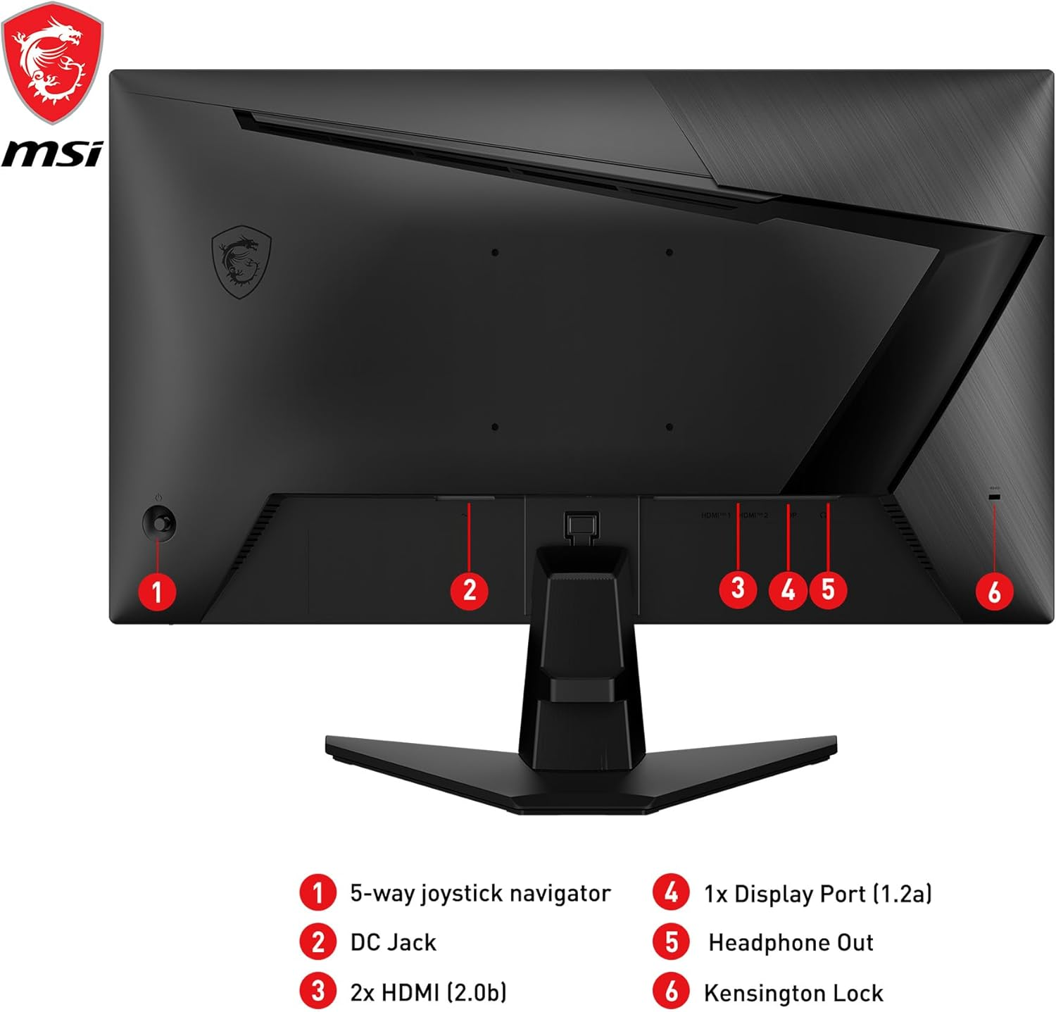 MSI G255F 24.5 Inch FHD Gaming Monitor - 1920 X 1080 Rapid IPS Panel, 180 Hz / 1Ms (Gtg), 99% Srgb Colour Gamut, Adaptive-Sync - DP 1.2A, HDMI 2.0B CEC