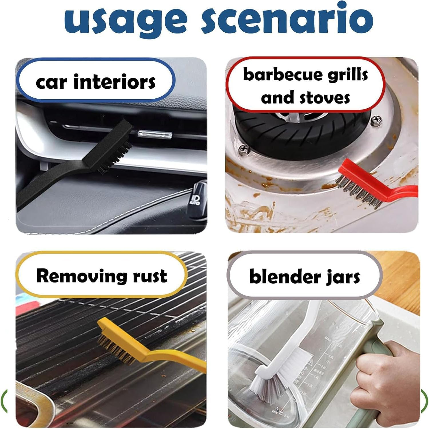 Shengsenfu Crevice Cleaning Brush Set, Multifunctional Cleaning Tools, Hard Bristle Crevice Brushes for Household Use, Bathroom Tiles & Kitchen Cleaner, Scrub Brush Tool for Hard-To-Reach Tight Space image number 1