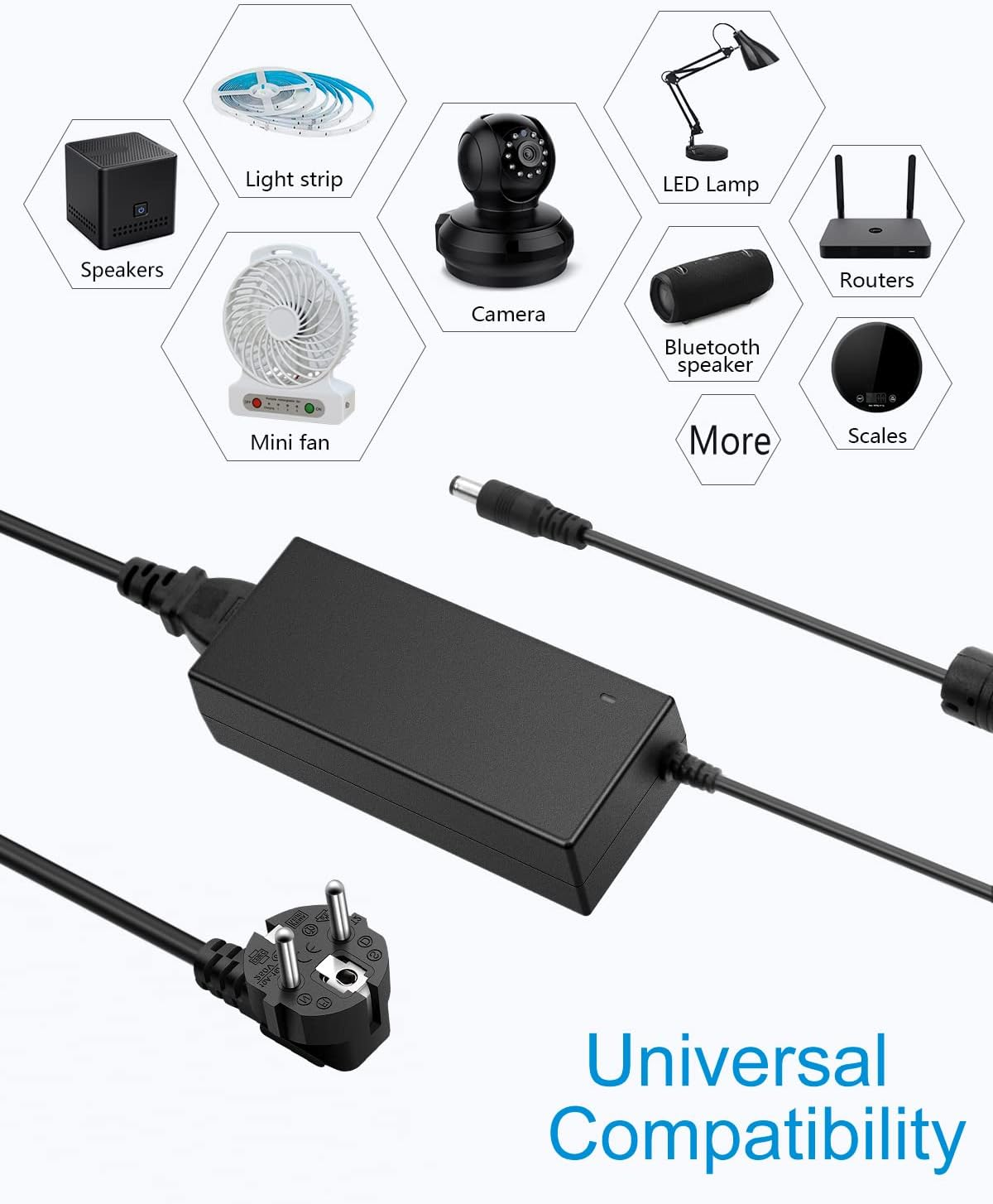 ALITOVE Power Supply 5V 15A AC/DC Adapter 5V Power Supply 75W Transformer Converter 5.5 X 2.5Mm Plug LED Power Supply DC 5V AC 100V-240V for WS2811 2801 WS2812B LED Strip Pixel Light CCTV Camera image number 4