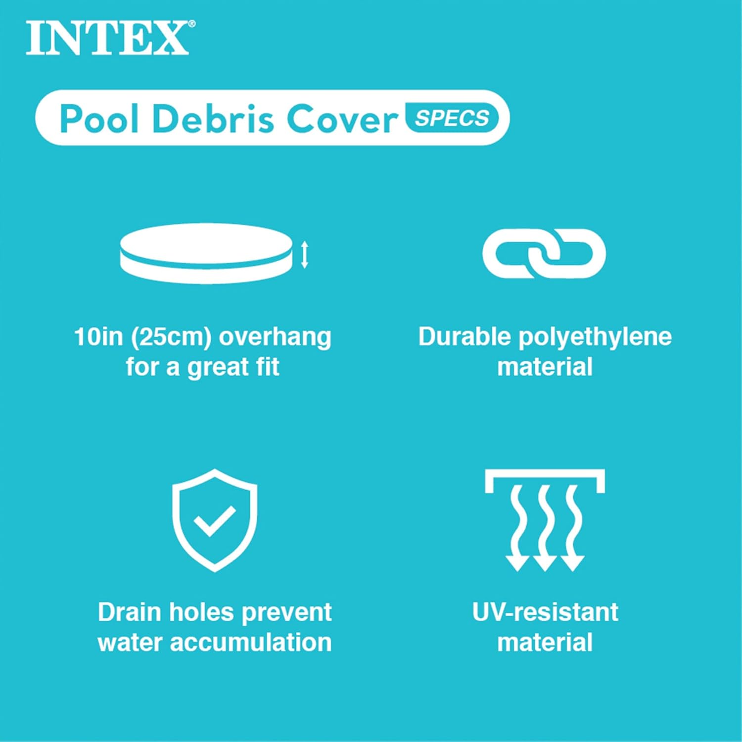 Intex 3.66M X 25Cm round above Ground Outdoor Pool Protective Debris Cover Set