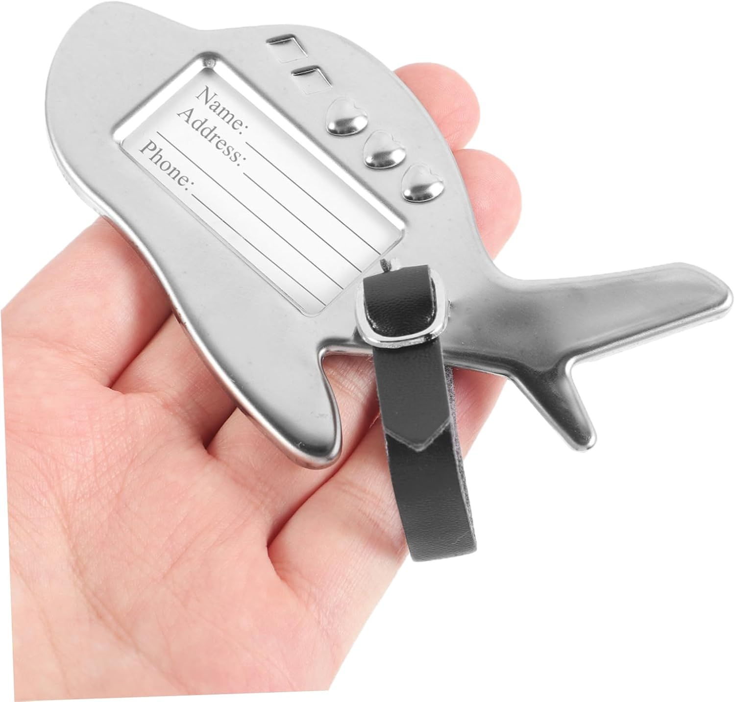 CHILDWEET Metal Suitcase Luggage Tag Airplane Shape Travel Bag Id Tag for Suitcase image number 1