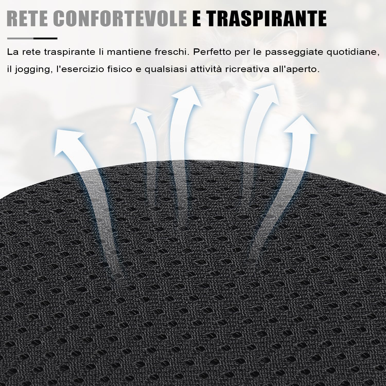 CUEMOON Dog Harness and Leash, Breathable Adjustable Harness, Reflective Harness for Puppies, Cats and Kittens (M) image number 6