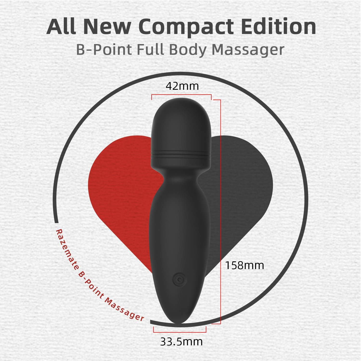 Handheld Wand Massager, 10 Vibration Modes, Quiet Personal Massager, Cordless Silicone Massager for Neck Shoulder Back Body Massage, Muscle Soreness Relief (Black) - Black image number 2