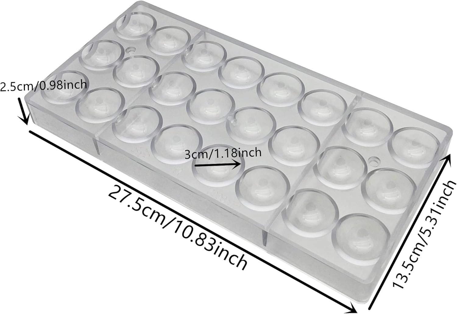 Goldbaking Semi Sphere Chocolate Mould PC Polycarbonate Hemisphere Chocolate Mold (S 1.2Inch) image number 5