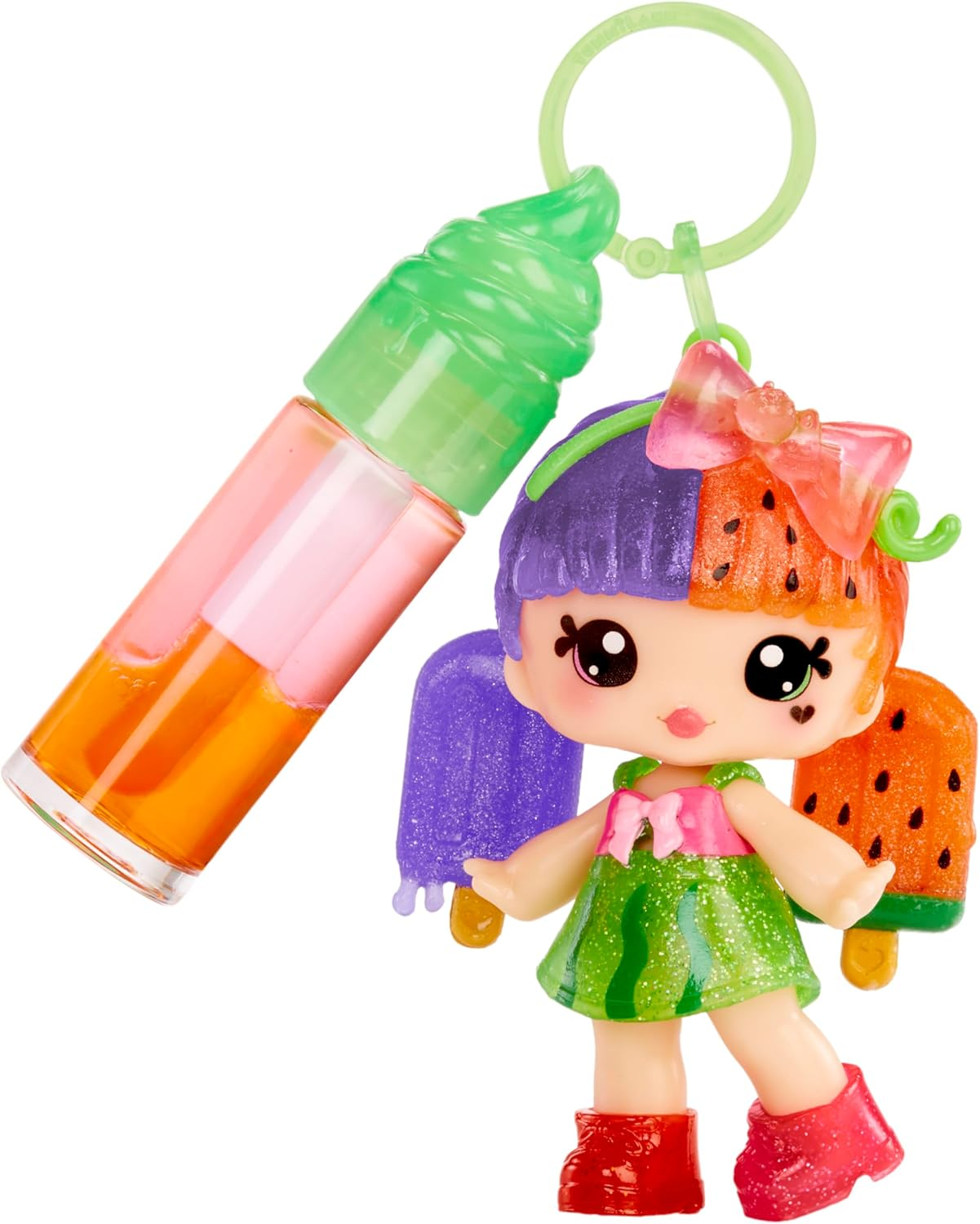 Yummiland Lip Gloss Doll: Mystery Color Change - Poppy Melonberry Includes DIY Lip Gloss + Removable Keychain, Cosmetic Play, Collectible, Ages 4+ image number 4