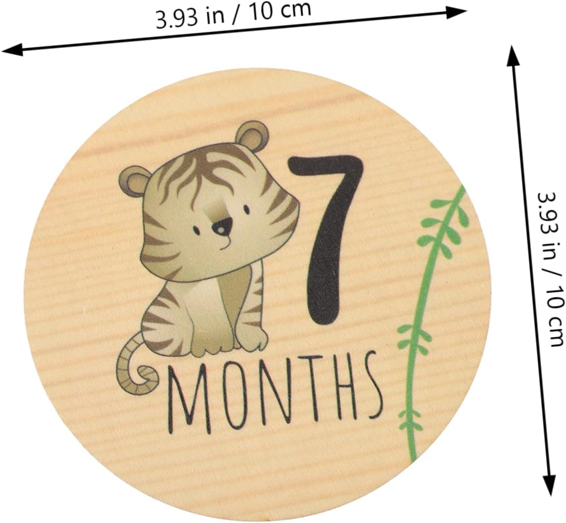 7Pcs Newborn Name Signs Wooden Milestone Cards Birth Announcement Photo Props image number 1