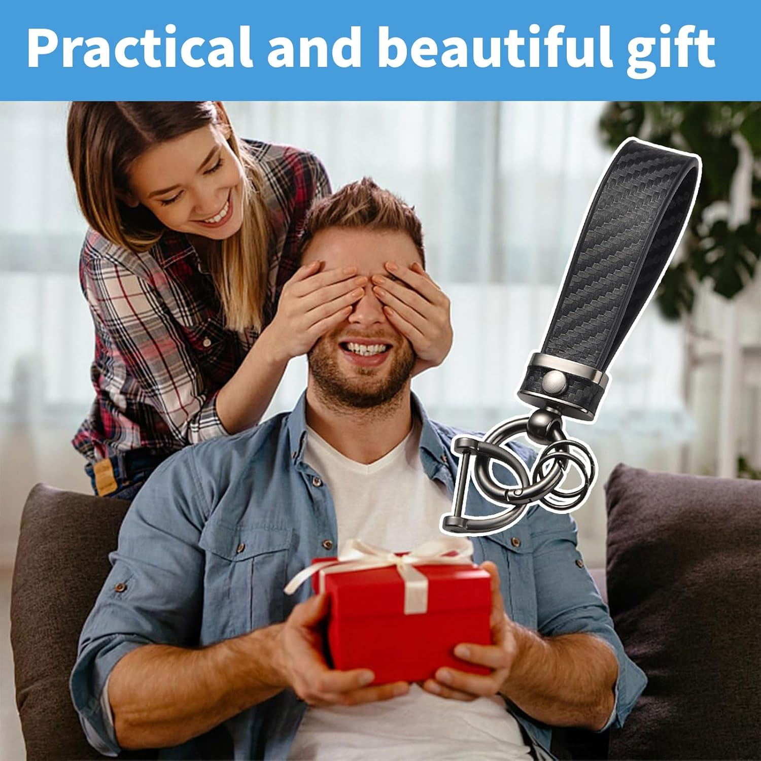 MAEZOE Leather Car Keychain with Zinc Alloy Durable Metal Clip &ndash; Premium 360&deg; Rotating Design, Ideal for Daily Use & Gift, Fits Multiple Car Key Types - Black image number 2