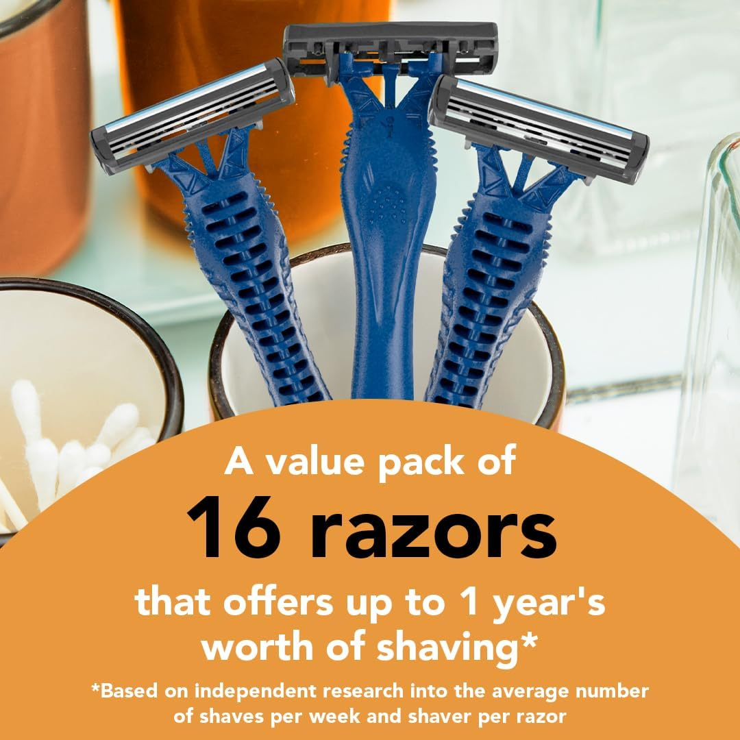 BIC Comfort 3 Advanced Men'S Disposable Razor, Triple Blade, Pack of 16 Razors image number 2