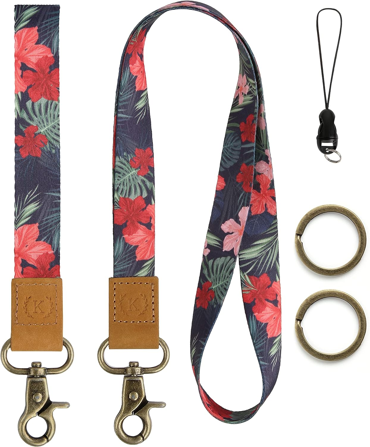 Lanyard for Keys, Teacher Lanyard for ID Holder, Blue Wrist Lanyard& Neck Lanyard Kit for Women& Men, Wallet, Car Keys, Keychain, Unique Patterns, Ultra Soft, Durable Polyester&hellip;&hellip;