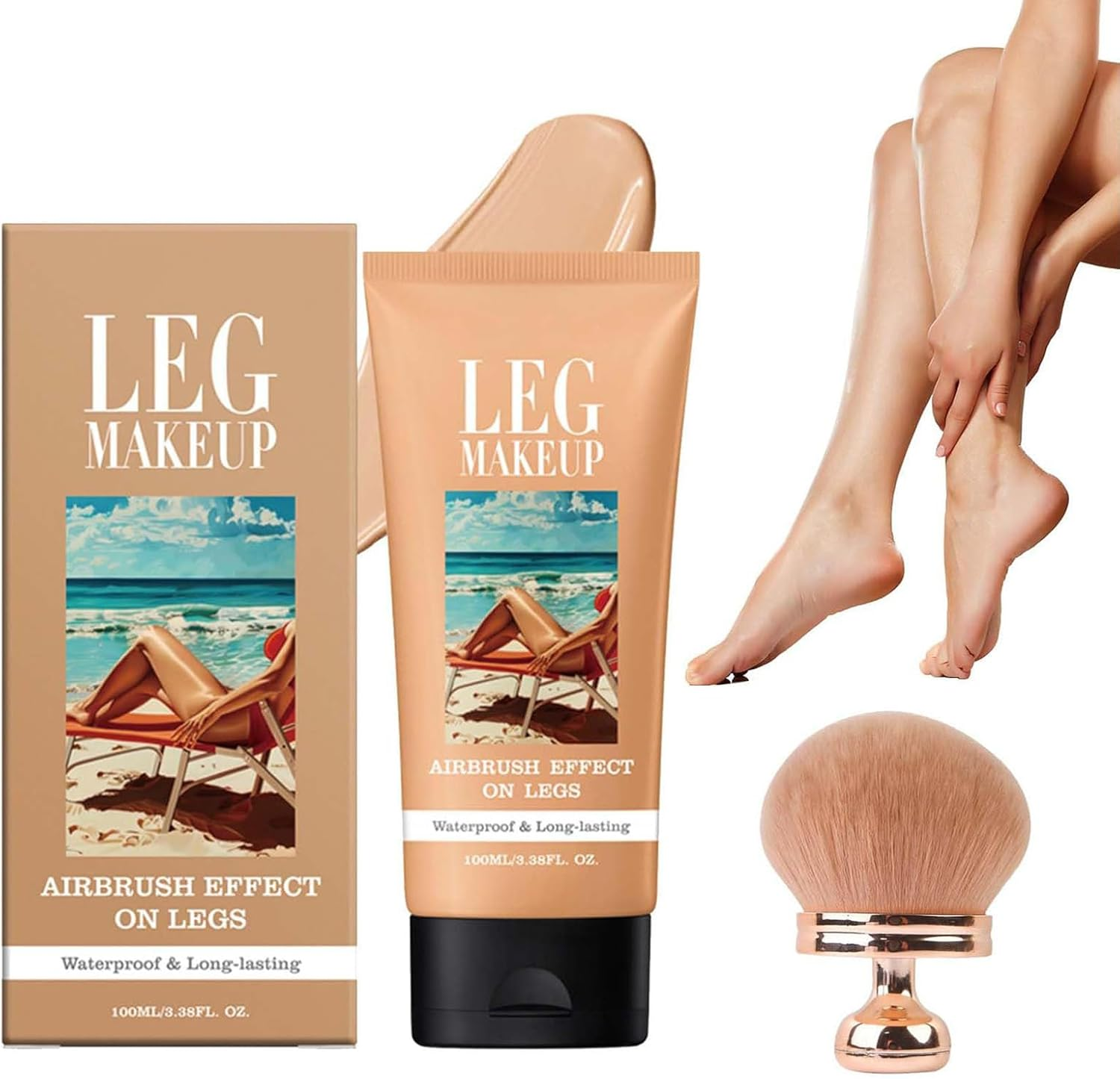 Leg Makeup, Miracle De Paris Body Coverage Perfector, All over Complexion Perfector with Brush for Legs, Waterproof Long-Lasting Sweat-Proof Coverage Concealer,T Valentine'S Day Gift (#3)