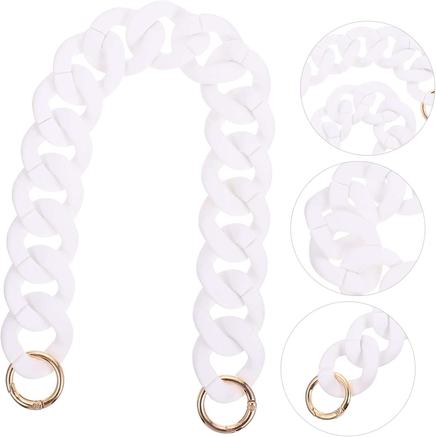 TEHAUX 4Pcs Handbag DIY Chain Purse Single Shoulder Bag Replacement Resin Chain for Vintage Handbag