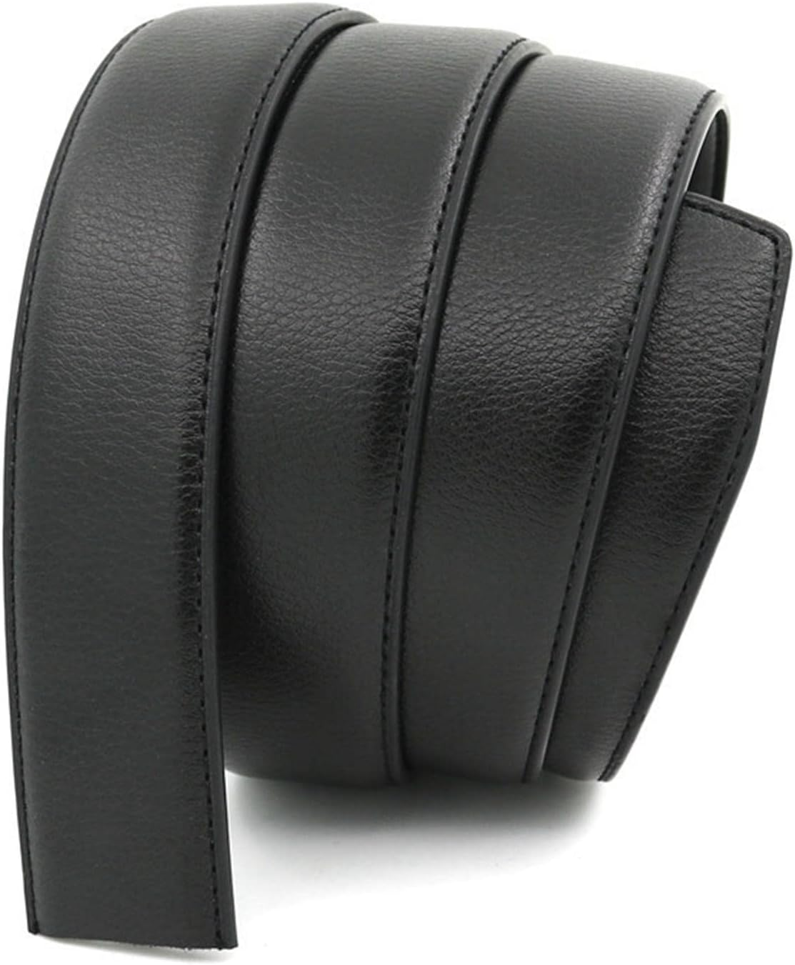 Perfeclan Vintage Style Mens Belt, DIY without Buckle Solid Color Waistband 33Mm Width 120Cm Waist Belt Dress Casual Adults Replacement - White image number 3