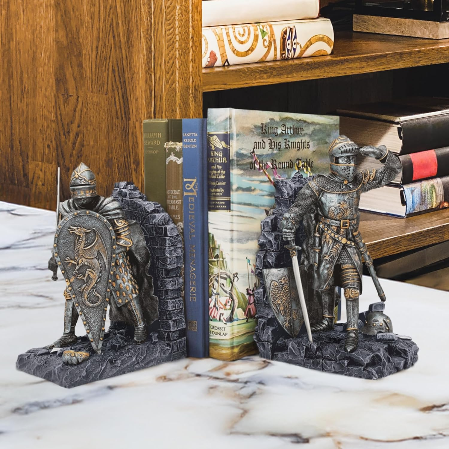 Arthurian Knight Bookend in Two-Tone Metallic (Set of 2) [Kitchen]