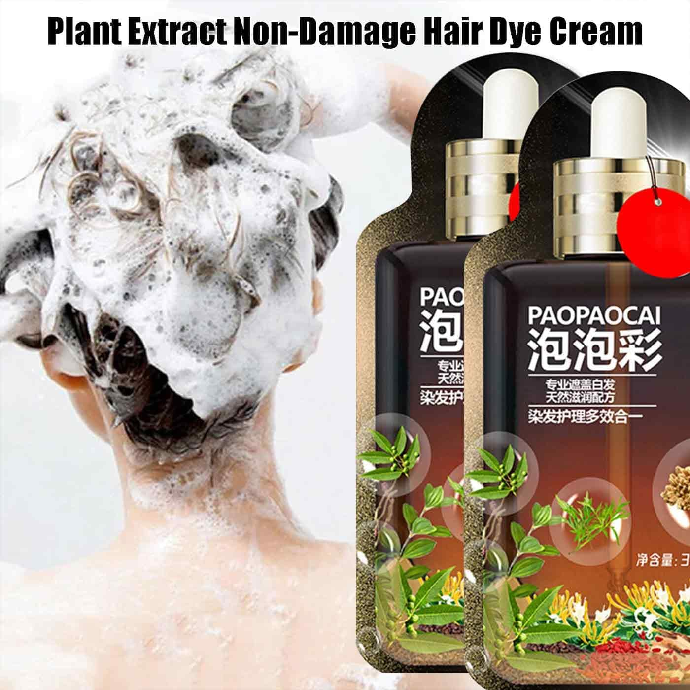 Satywig Hair Color,Plant Extract Non-Damage Hair Dye Cream,Plant Hair Dye,Multi-Plant Hair Dye Cream,Fruit Plant Hair Dye Shampoo,Plant Hair Color Cream,Dye Hair Shampoo for All Hair (Chestnut Brown)