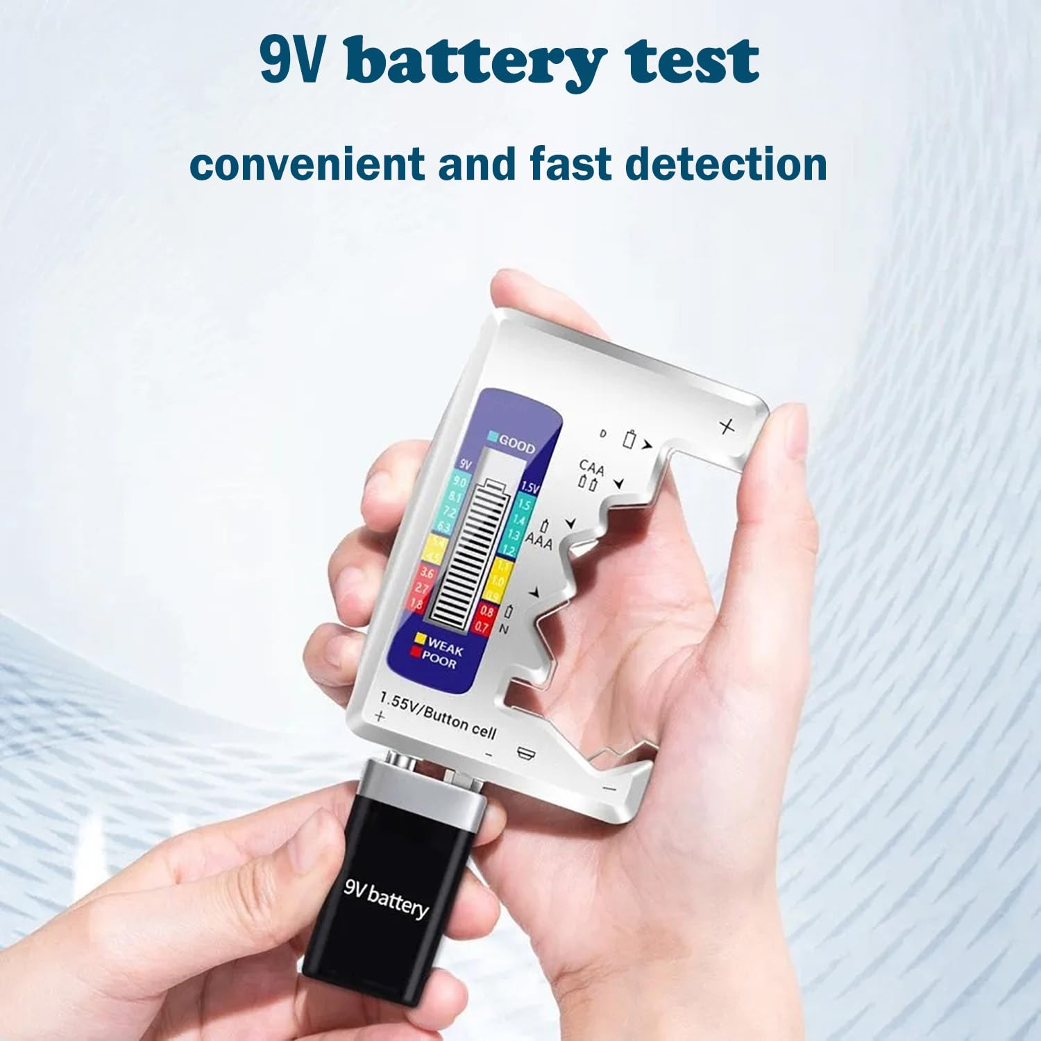 SILHOL Digital Battery Tester and Capacity Detector LCD Display Battery Checker for Various Battery Types Including AA, AAA, C, D, N, 9V, and 1.5V Button Cells image number 3