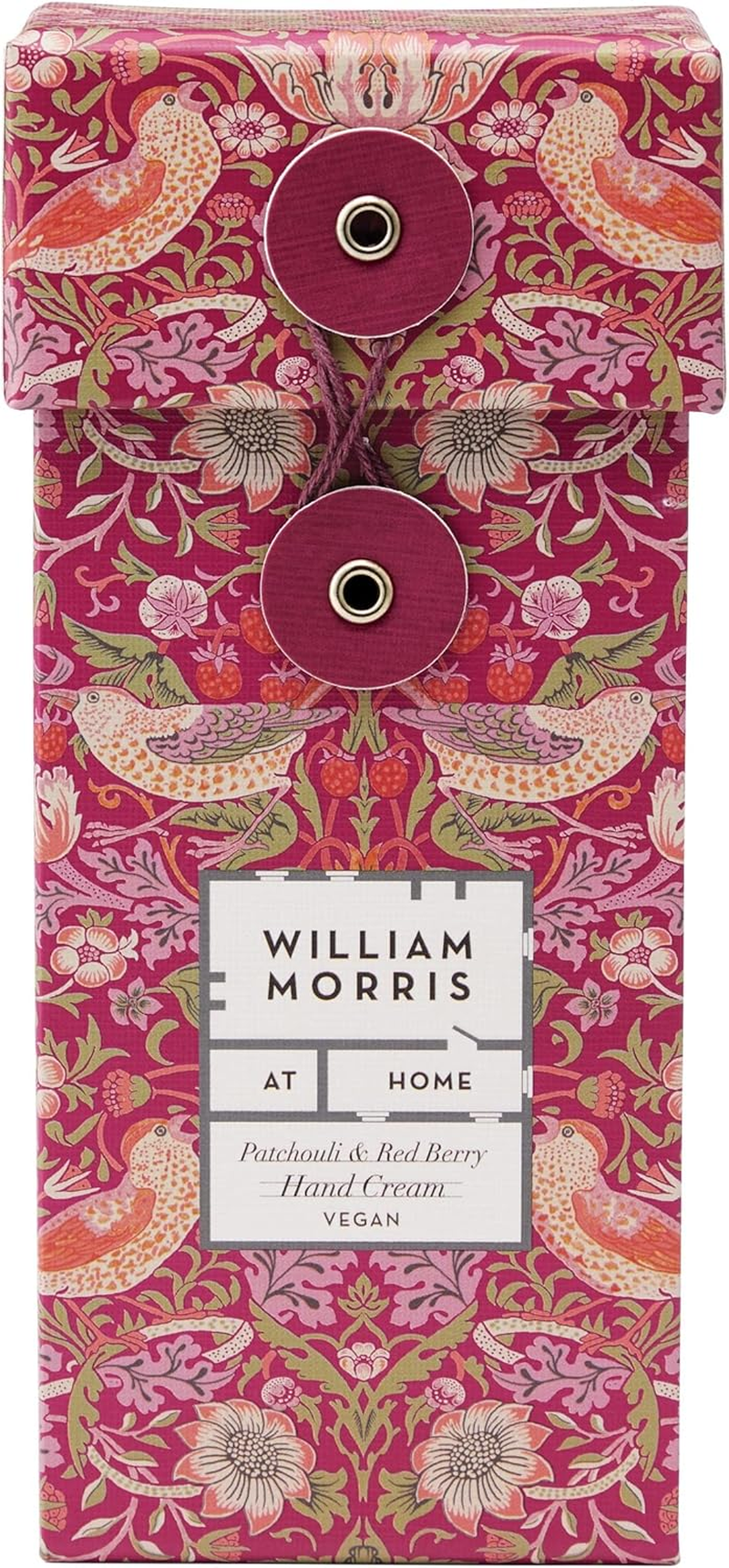 William Morris at Home Strawberry Thief Hand Cream | Leave Hands Soft & Cared for | Patchouli & Red Berry Scented | Strawberry Thief Print | Perfect Stocking Filler, 100Ml