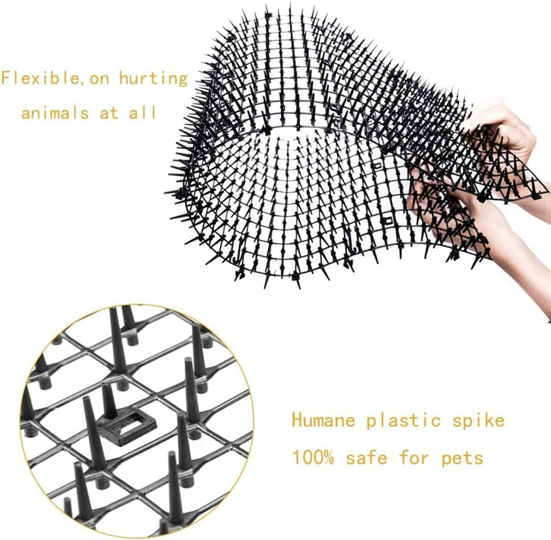 Cat Scat Spike Mat Pet Deterrent Spikes Prickle Mat with Garden Staples for Garden,Porch, Home - Stop Dog Digging/Keep Cat Away image number 3