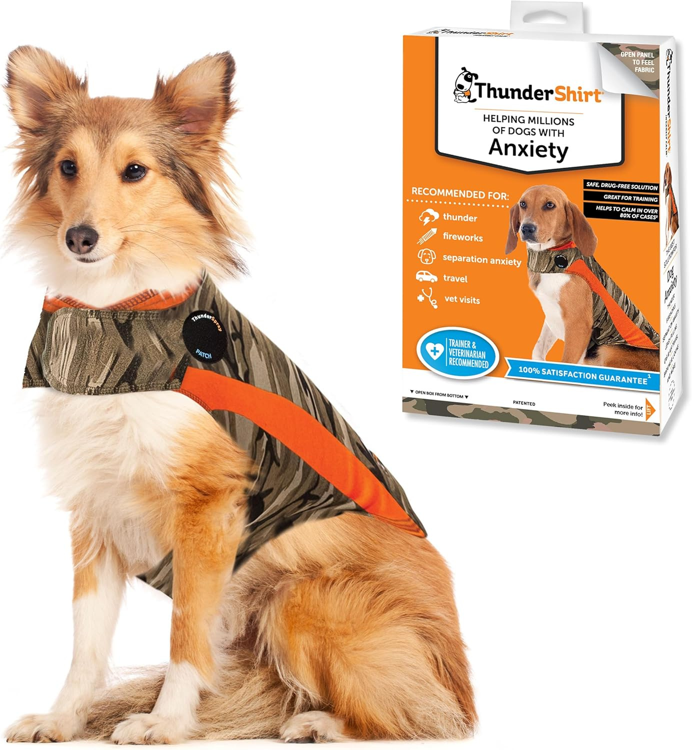 Thundershirt Polo Dog Anxiety Jacket | Vet Recommended Calming Solution Vest for Fireworks, Thunder, Travel, & Separation | Blue, Medium