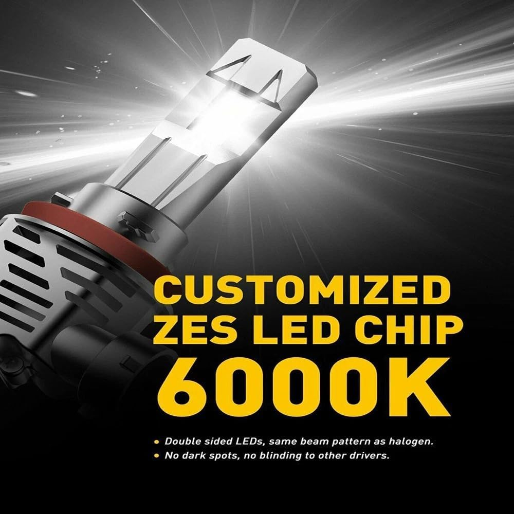 TAVICE H8/H9/H11 LED Headlight Bulbs Kit (2PCS) &ndash; 6000K Bright White Hi/Lo Beam Car Headlights, Plug & Play Conversion, Long Lifespan, Energy Efficient | Ultra Bright image number 2