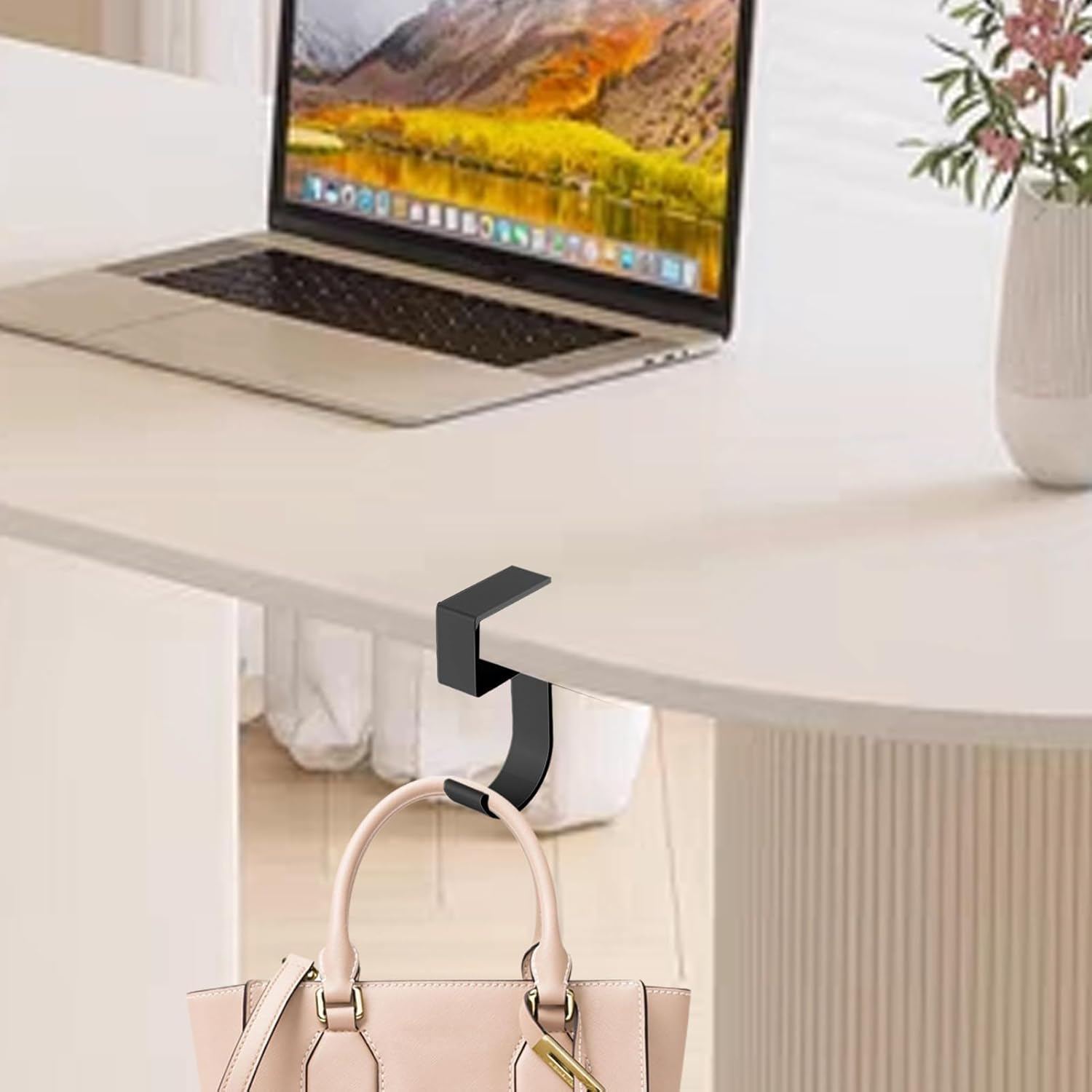Headphone Desk Hanger | Practical Desk Bag Hanger,Multifunctional Movable Table Rack, Heavy Duty Organizer, Metal Storage Tool Space Saving for Clothes Coats image number 1