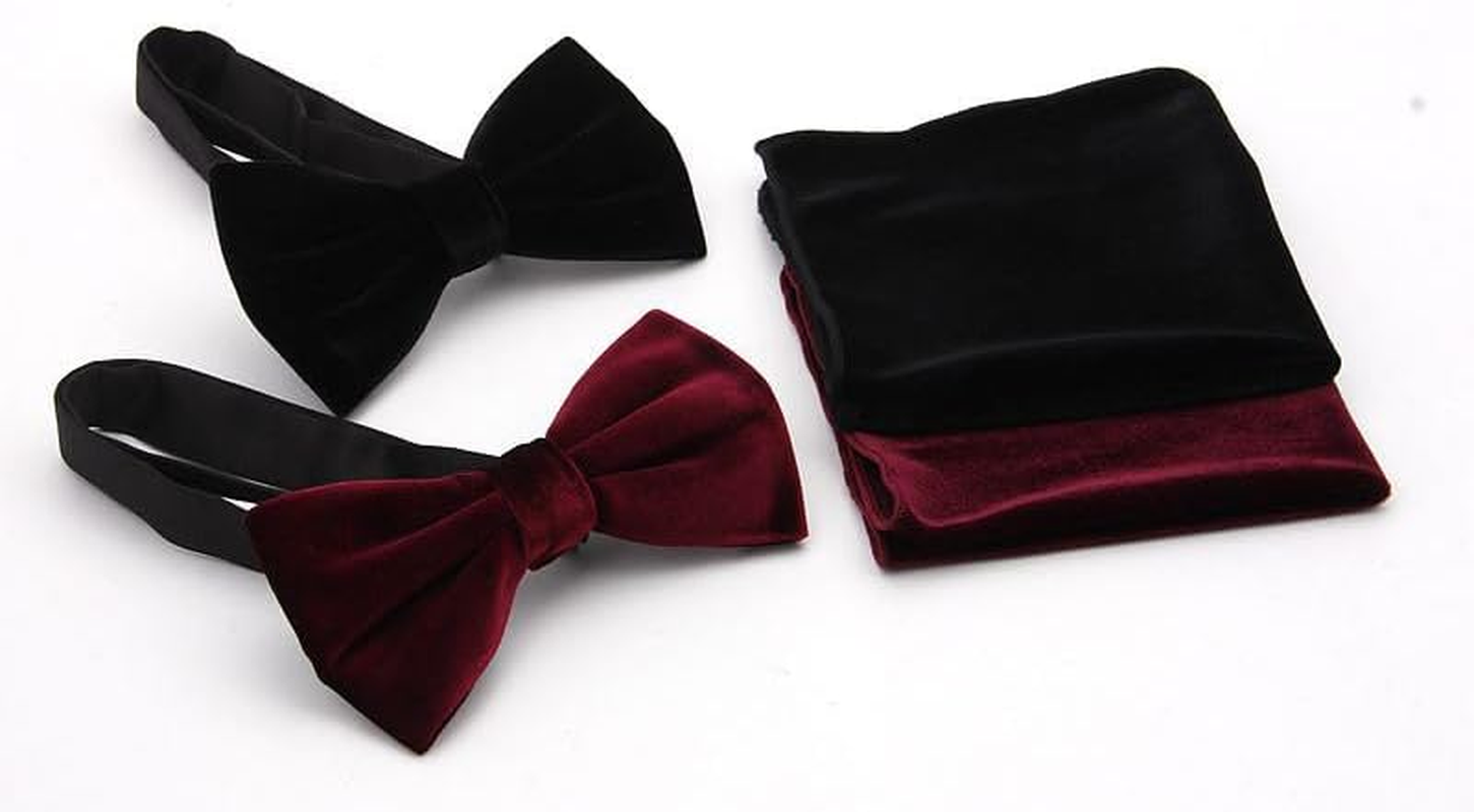 Velvet Bow Ties for Men Adjustable Pre-Tie Bowtie Tuxedo Bowties for Wedding image number 4