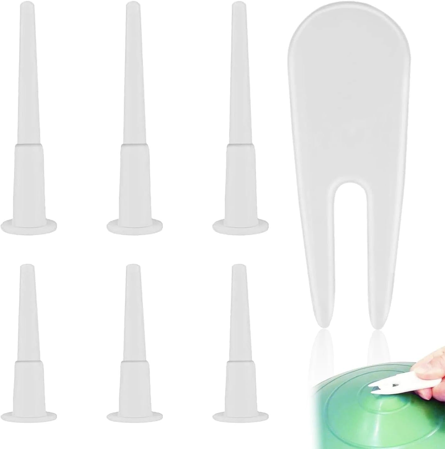 6 Pcs Yoga Ball Plug Replacement Kit Compatible with Exercise Ball, Fitness Ball, Balance Ball &ndash; Plastic Air Stopper Set with 1 Remover, Durable Gym Accessory by Unron