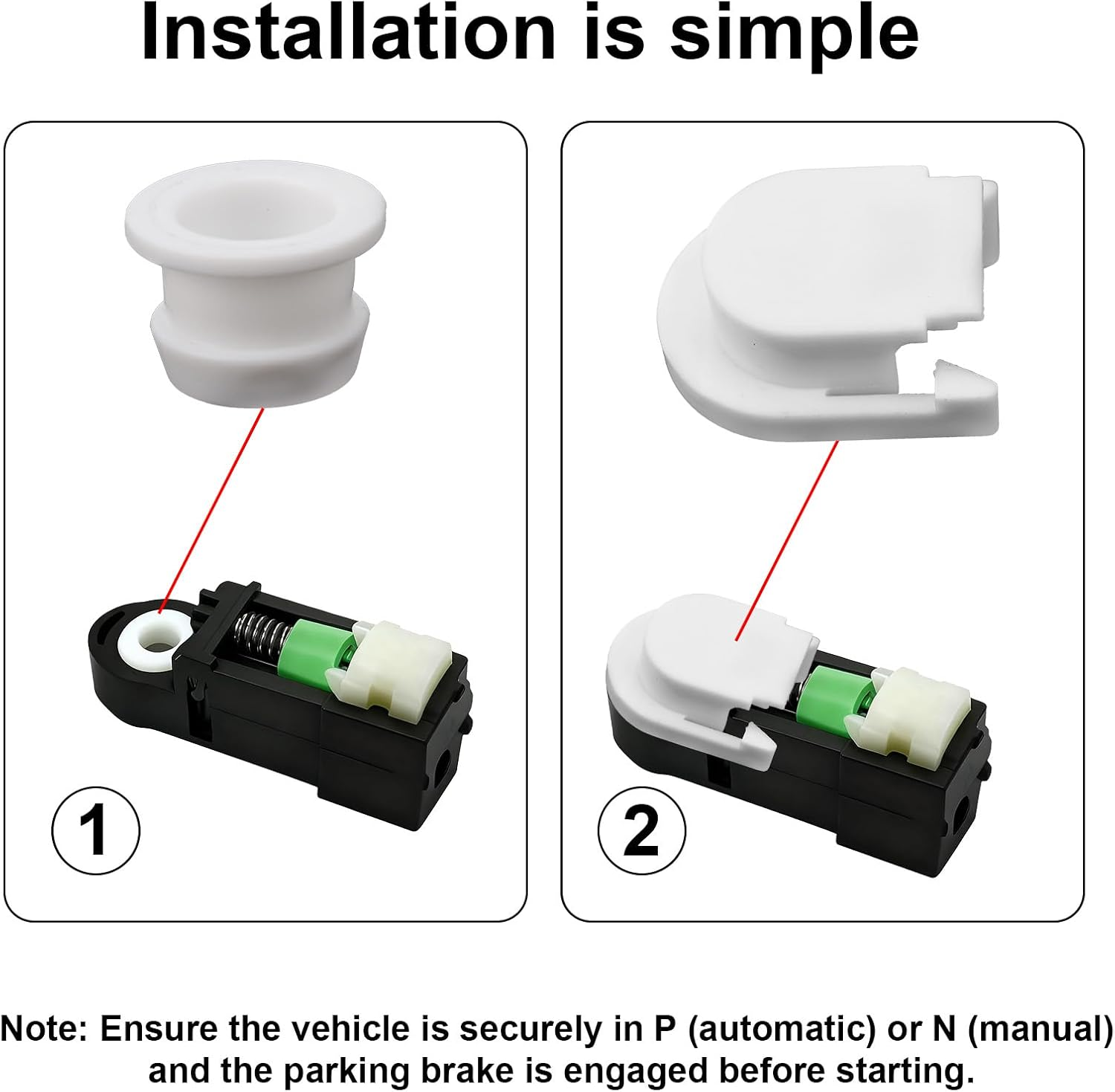 2Pcs Transmission Shifter Bushing Kit, Square Shifter Cable Cap & round Cable Bushing Replacement for OEM KV6Z-7K340-A DG9Z-7S004-A image number 3