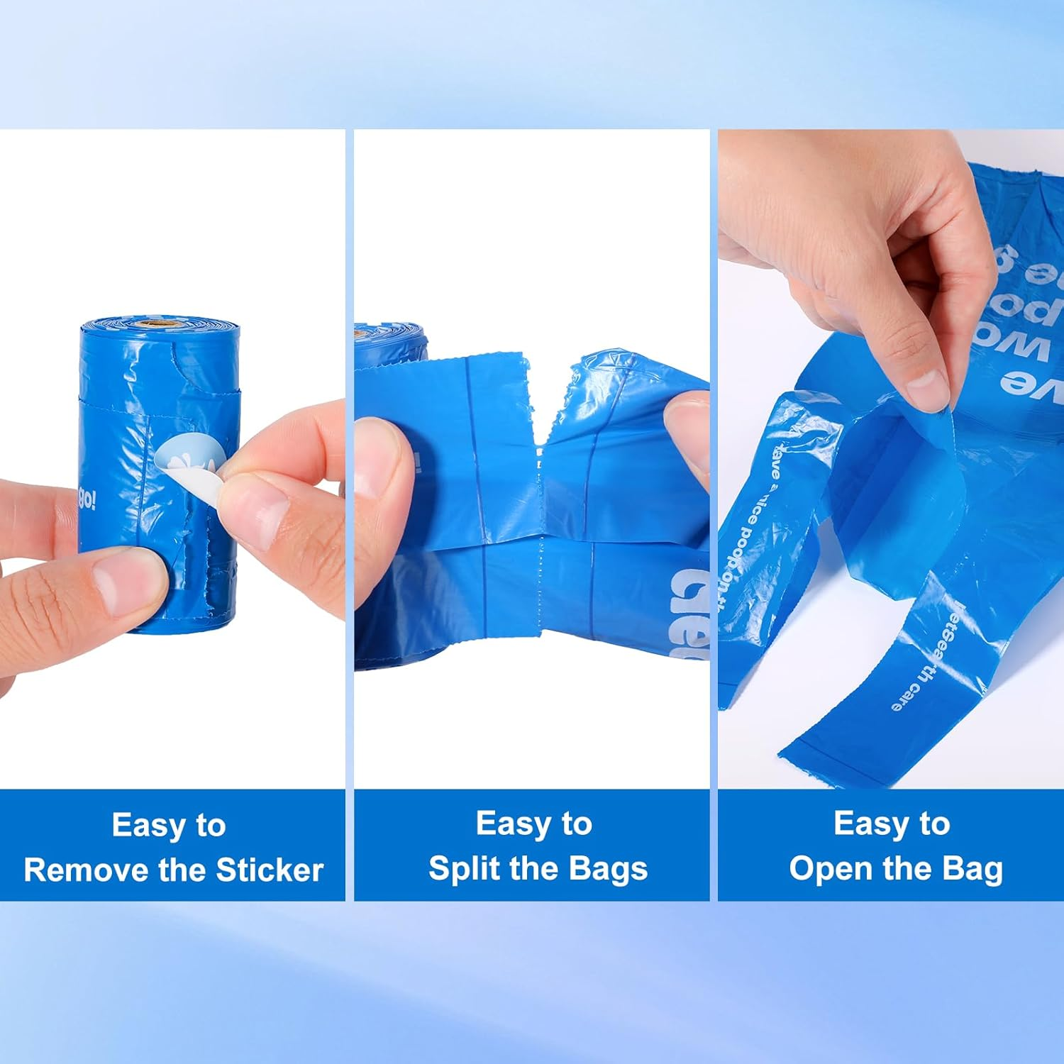 Deo Doo Dog Poop Bags with Handles 9 Rolls 108 Counts Big Sizes Leak Proof and Extra Thick Waste Bags Refill Rolls for Walking Small Medium Large Dogs Cats Litter with Holder Iris Scented image number 2