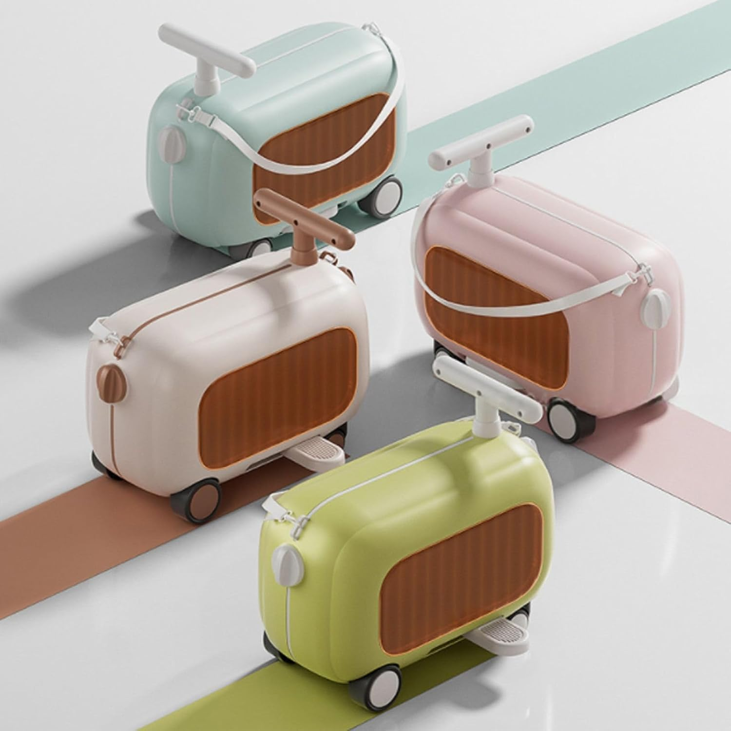 Generic Ride on Suitcase for Kids, Carry on Luggage with Handles,90 Degree Folding Pedal, Large Capacity, 360&deg; Silent Wheels, Lightweight Kids Travel Trunk for Boys & Girls Ages 2-12 (Green) image number 4