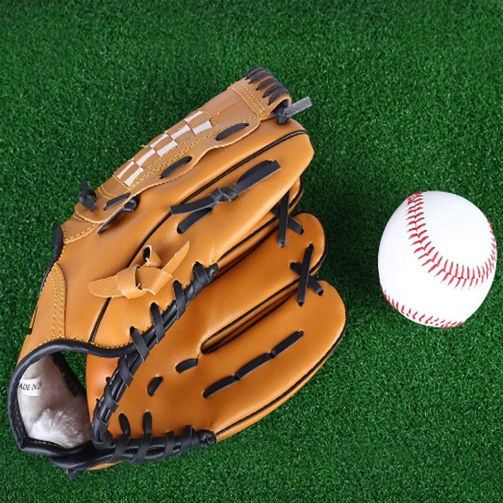 Baseball Glove,Softball Glove Outdoor Sports Teeball Practice Glove for Youth Baseball Exercise Training Glove(11.5In) - Brown image number 3