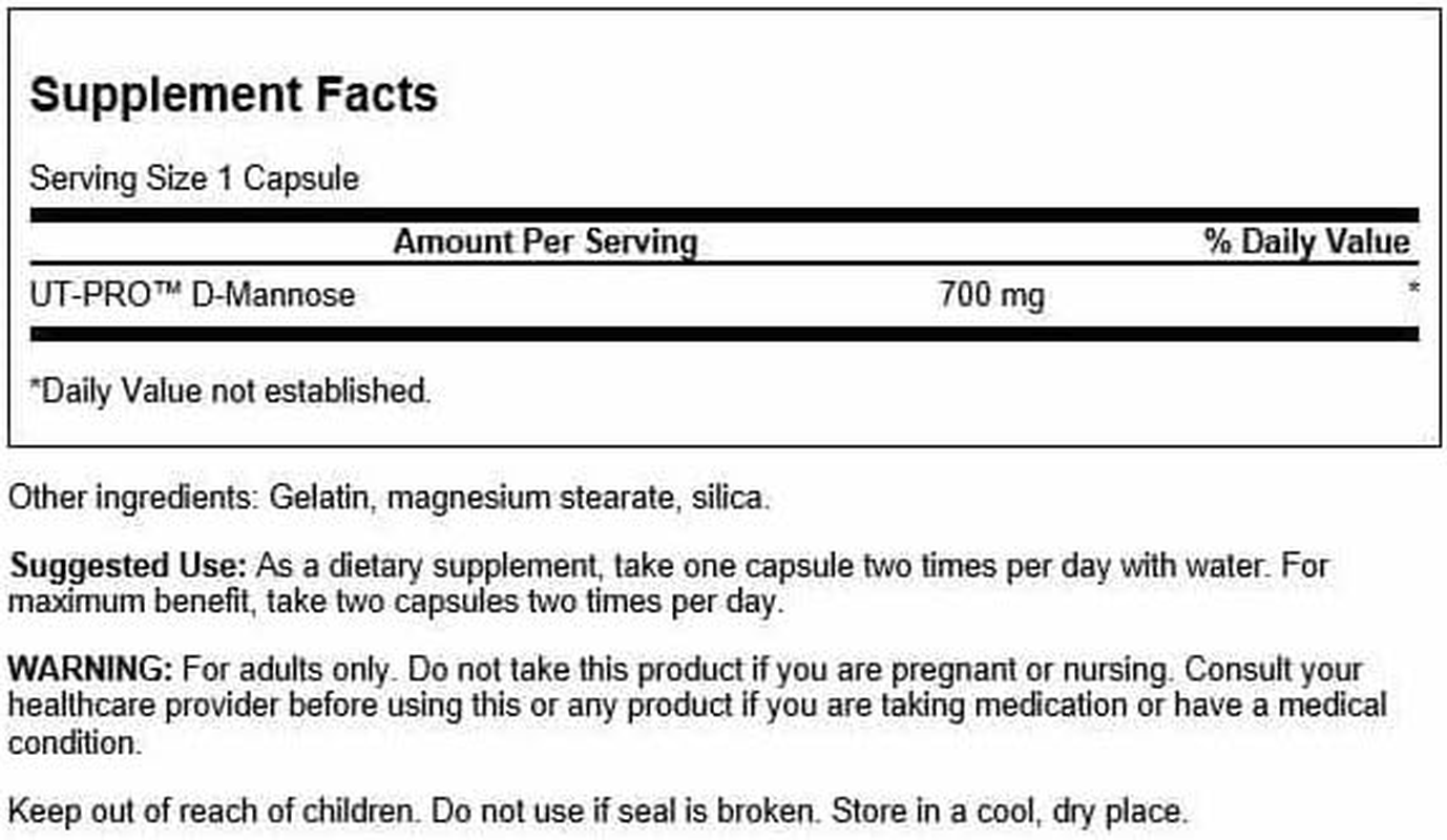 Swanson D-Mannose 700 Milligrams 60 Capsules image number 5