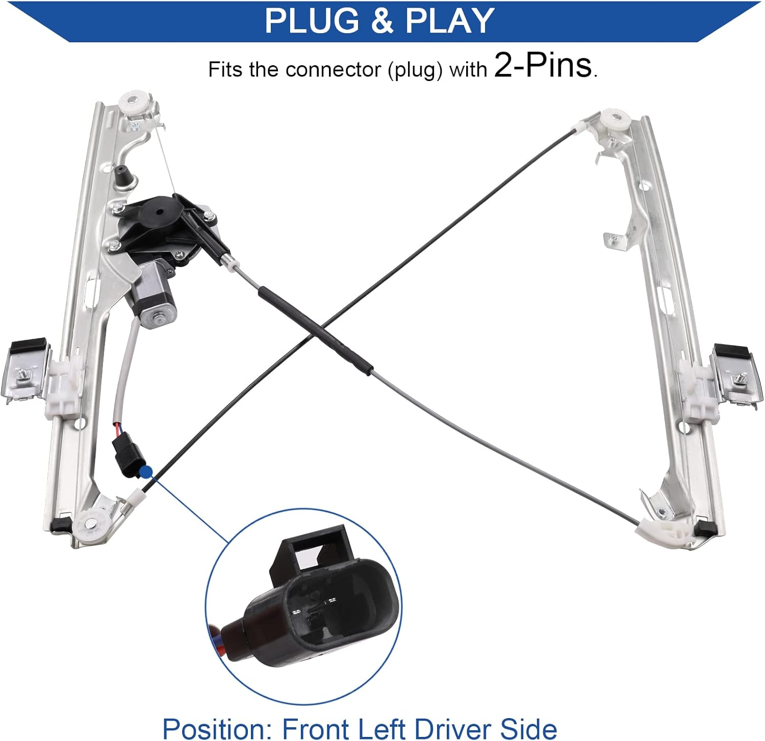 Obaee 741-644 Front Left Driver Side Power Window Regulator & Motor Assembly Compatible with Chevrolet/Chevy Silverado Tahoe Suburban/Gmc Yukon XL Sierra Escalade Pickup Truck SUV 2000-2006 image number 5