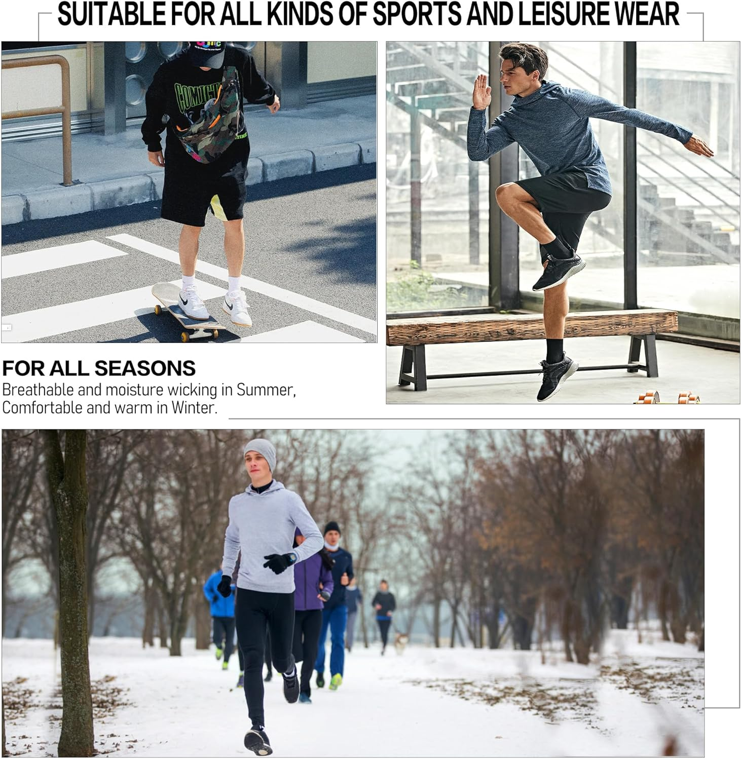 Closemate Mens Sports Trainer Quarter Socks White Black 6 Pairs Ankle Running Cotton Socks for Men and Women Non Slip anti Blister Breathable Performance Wicking Cushioned Athletic Mens Socks image number 1