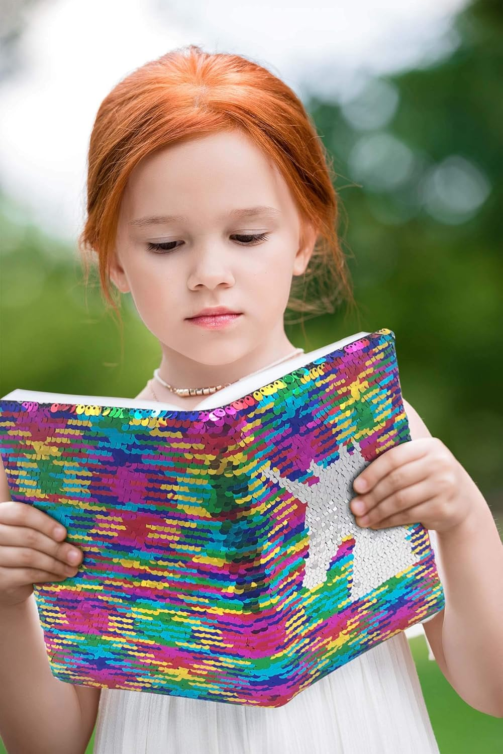 Reversible Sequin Notebook for Girls, 8.5 X 5.5 Inches 160 Lined Pages Kids Journal for Girls Diary Rainbow Flip Sequin Unicorn Notebook for Teenager Birthday Gifts for Girls and Boys 5 6 7 8 9 10 - Blue image number 7