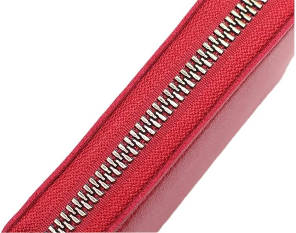 20 Cards Portable Leather Card Holder, Credit Card Bank Card ID Card Holder with a Lots of Space,Easy to Carry Leather Small Business Card Case for Woman and Men with a Full around Zipper - Black image number 6