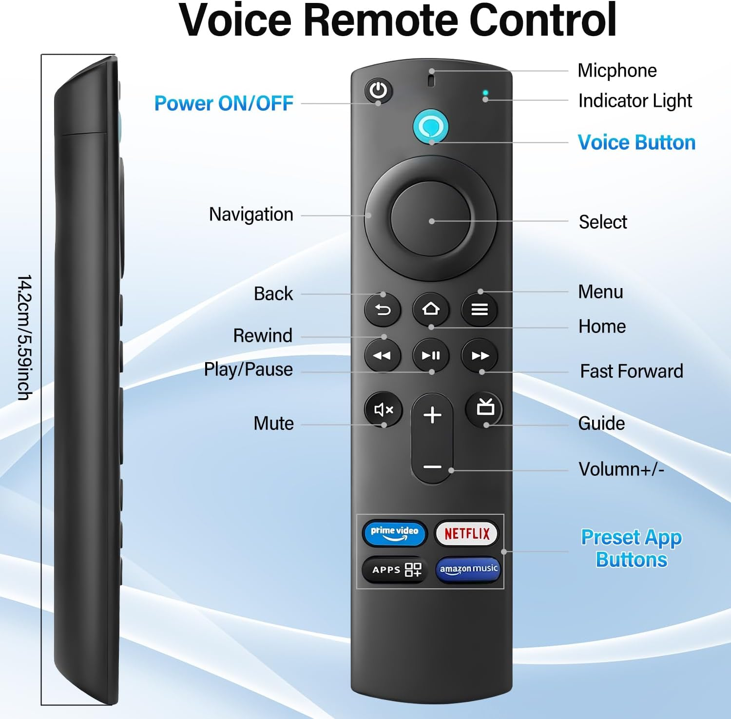 L5B83G Replacement Voice Remote Control for Amazon Fire TV Stick (4K,4K Max,4K Bundle,Lite), TV Cube (2Nd Gen,3Rd Gen) and for Insignia, Toshiba, Pioneer Smart Tvs and Many Other Tvs image number 5