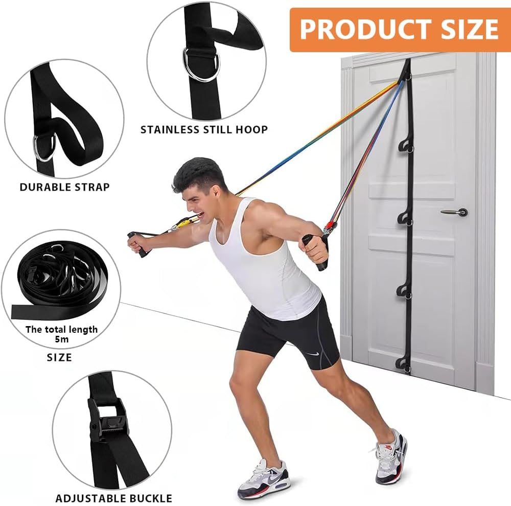 Upgraded Door Anchor Strap for Resistance Bands, Multi-Point Heavy-Duty Door Attachment, No-Drill Portable Home Gym Accessory for Strength Training & Full-Body Workouts image number 6