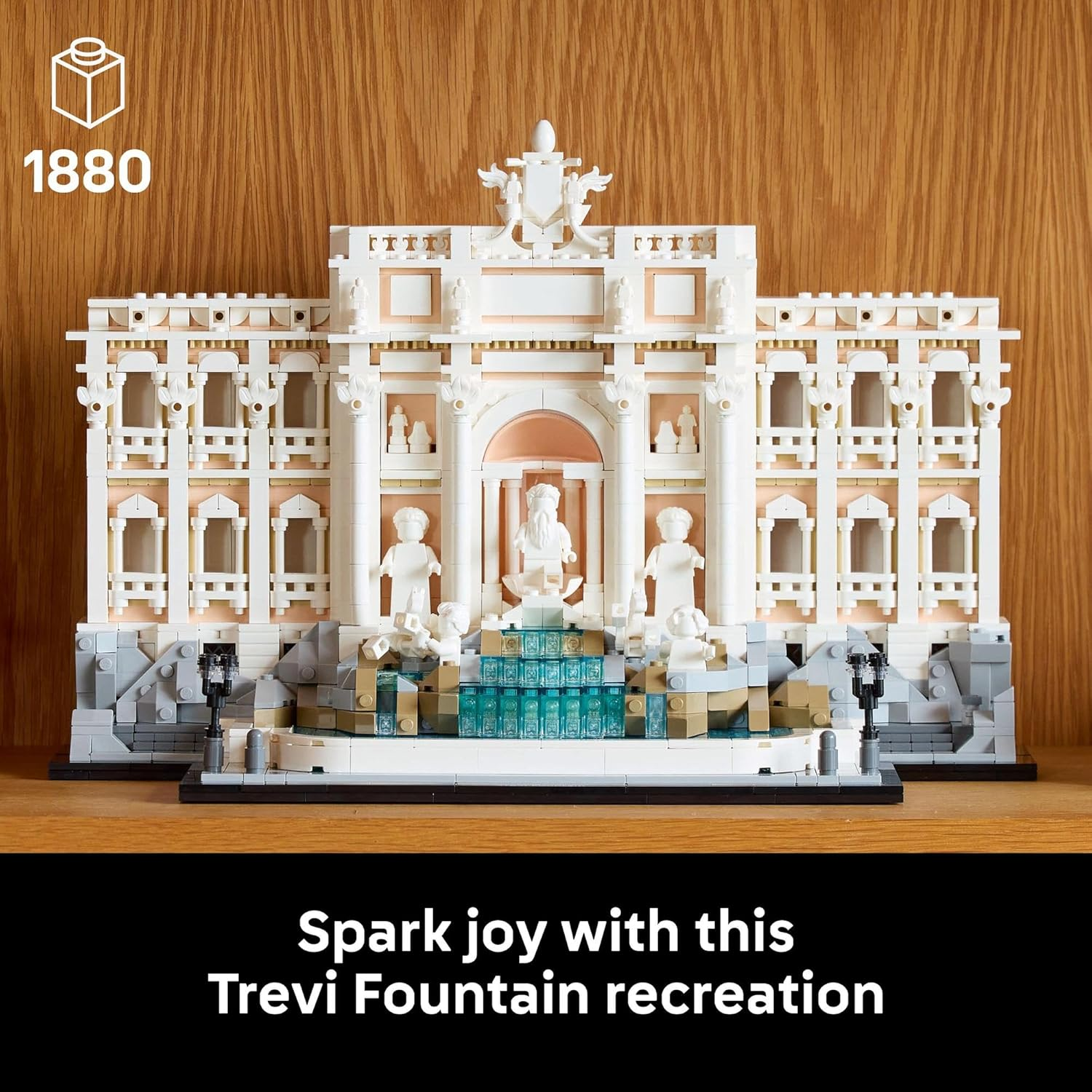 LEGO Architecture Trevi Fountain Set, Model Building Kit for Adults with Palazzo Facade & Minifigure Sculptures, Fun 3D Puzzle for Home Decor or Office Display, History Treat for Men & Women 21062 image number 6