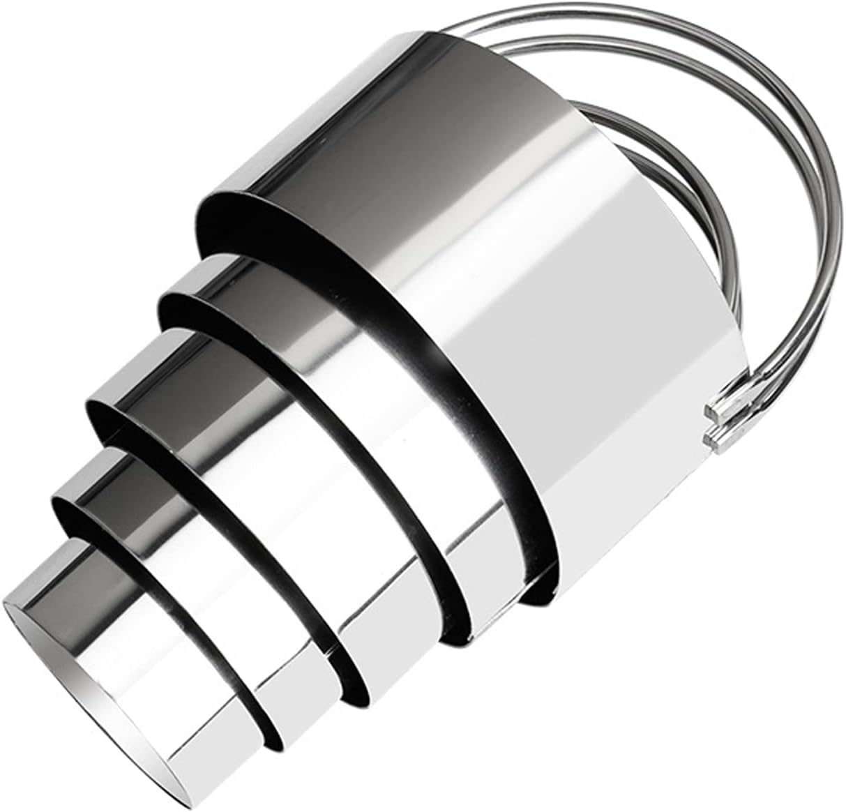 5 Pieces Circle Biscuit Cutter, round Cookies Cutter with Handle, Stainless Steel Circle round Cookie Biscuit Cutters in Graduated Sizes, Professional Baking Dough Tools image number 1