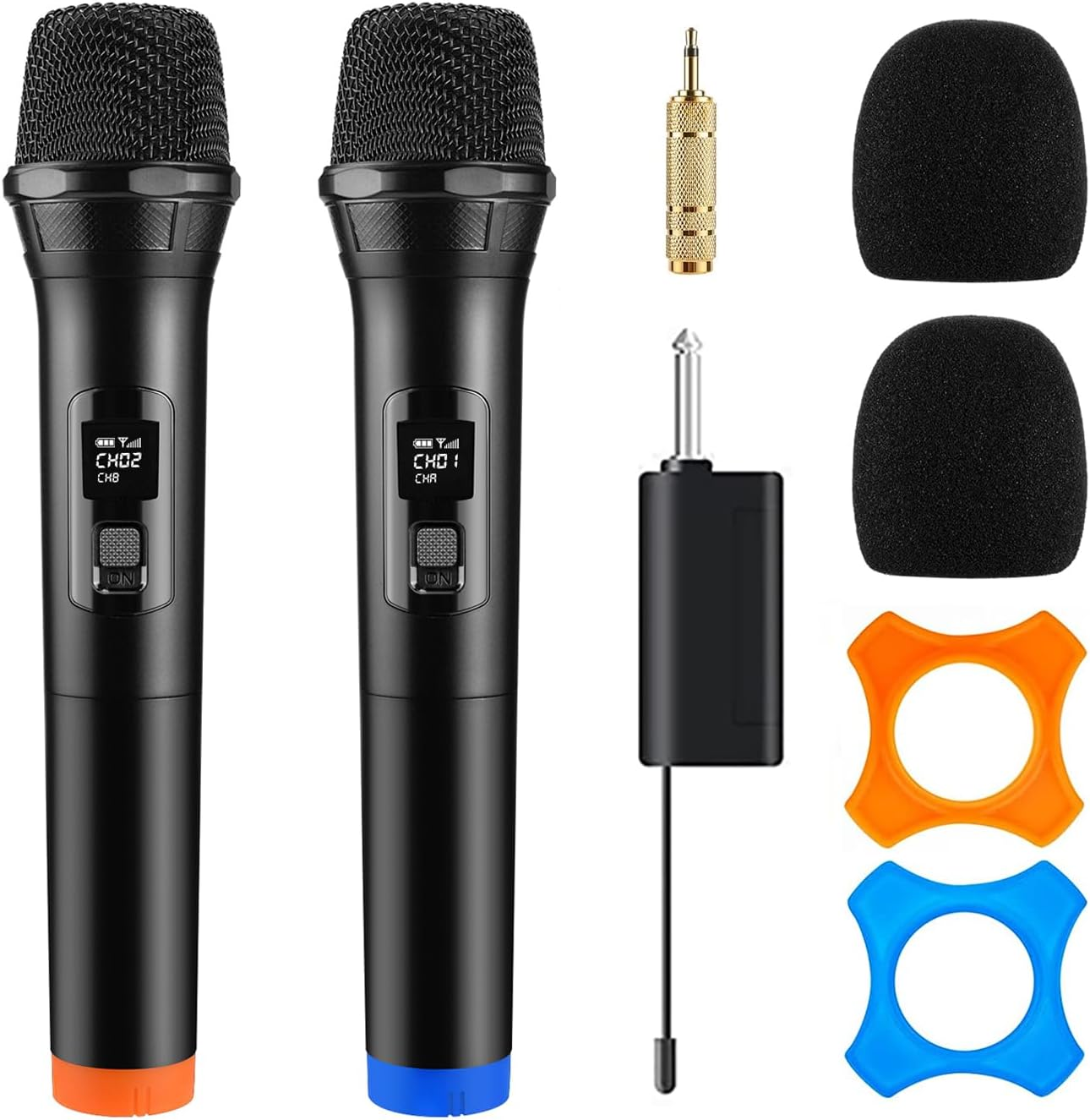 Wireless Microphone Ferbuee Dual Professional Cordless Dynamic Mic Handheld Microphone System for Amplifier, PA System, Karaoke, Meeting, Party, Church, DJ, Wedding, 100Ft image number 3