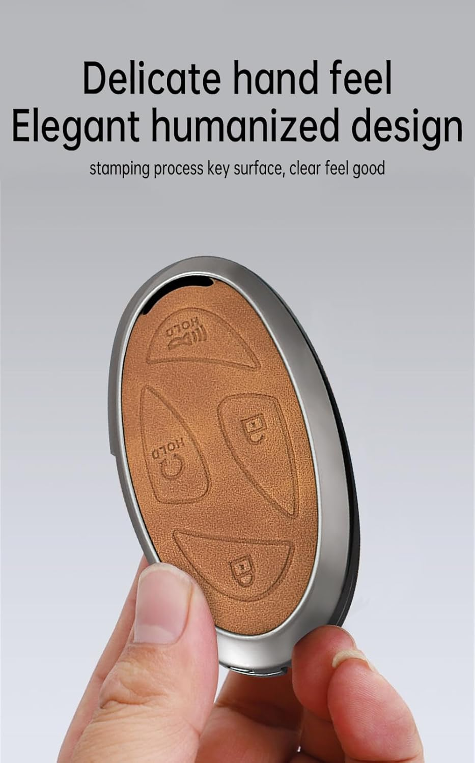 Ontto Leather Key Cover Fit for Hyundai 5/7 Buttons Key Fob Solid Car Key Case for Ioniq 6 Grandeur GN7 KONA Elantra Azera Sonata Hybrid Santa Fe Tucson Hybrid 2023 2024 2025,Black image number 2