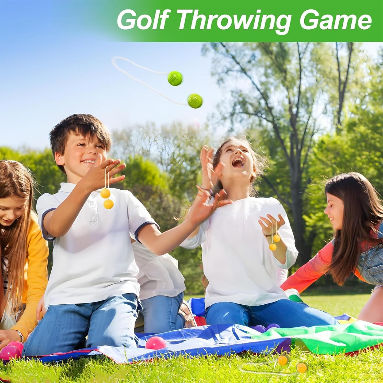 6 Pairs Golf Balls, Outdoor Ladder Golf Balls, 40 Mm Hard Golf Training Balls, Bolas Toss Toss Game, Ladder Toss Balls, for Group Activities, Children'S Activities, Family Interaction Games - Green + image number 5