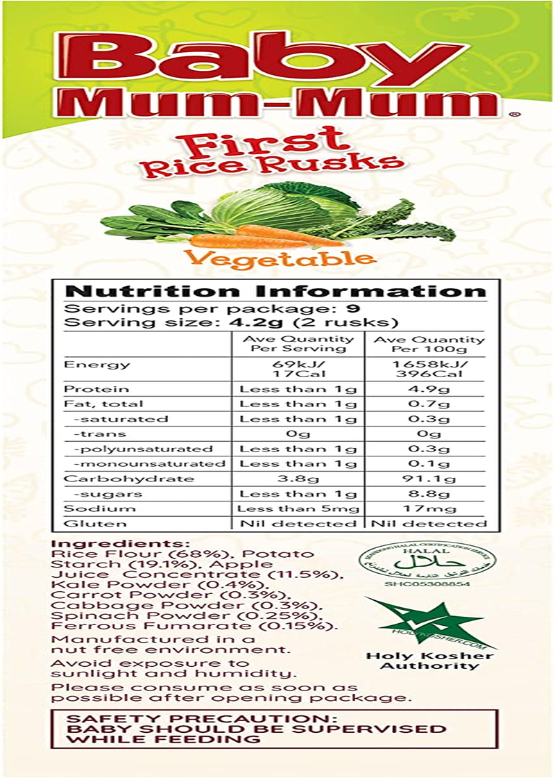 Baby Mum-Mum Vegetable Flavour First Rice Rusks, 36 G image number 6