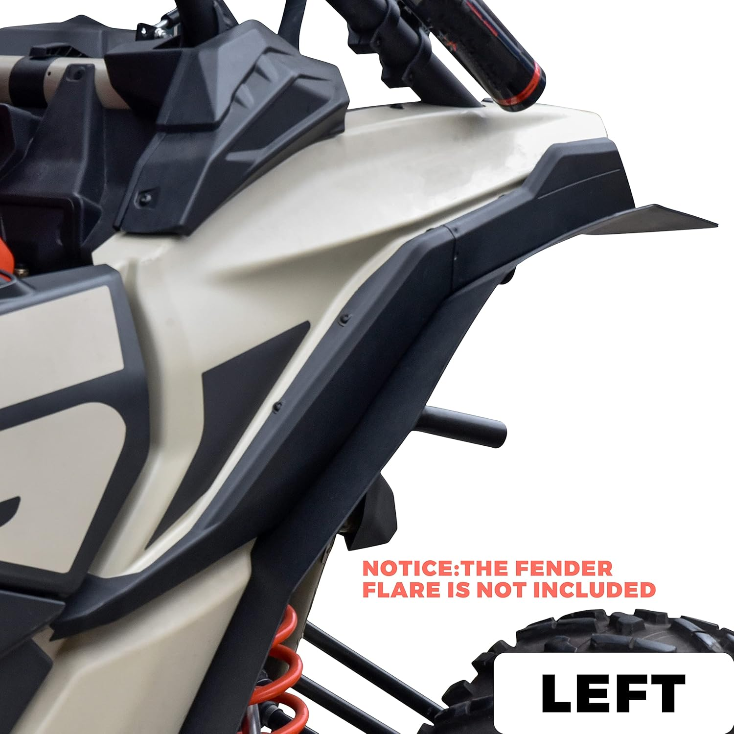 SAUTVS Left & Right Fender Deflector for Can-Am X3 MAX, Black Plastic Rear Fender Deflector Kit for Can Am Maverick X3 XDS XRS MAX Turbo R 2017-2023 Accessories (2PCS, Replace #705009511, 705009512)